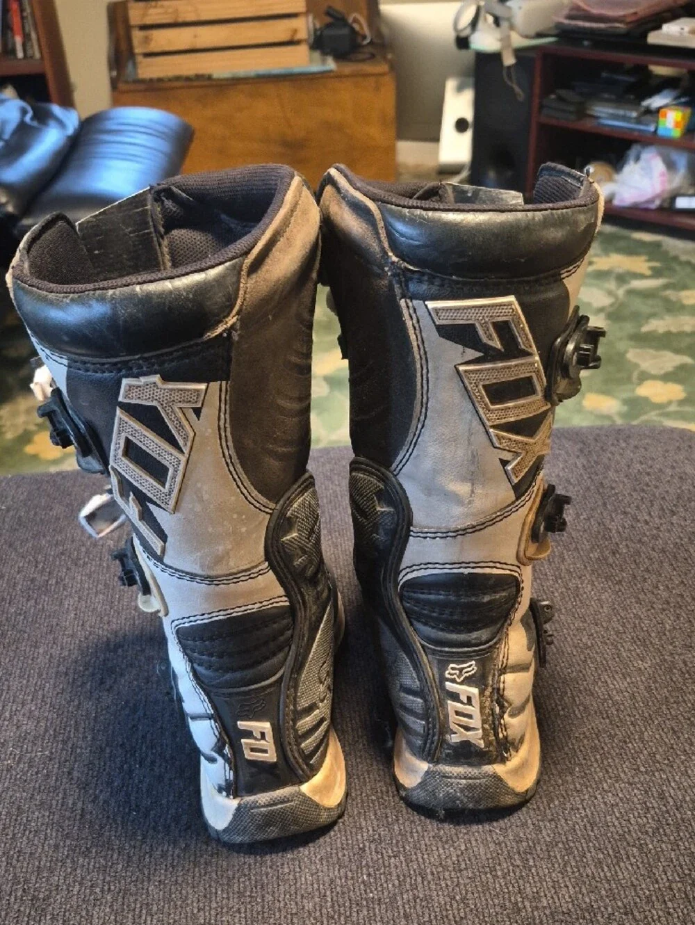 Fox Men’s Black and White Motocross Comp 5 Boots